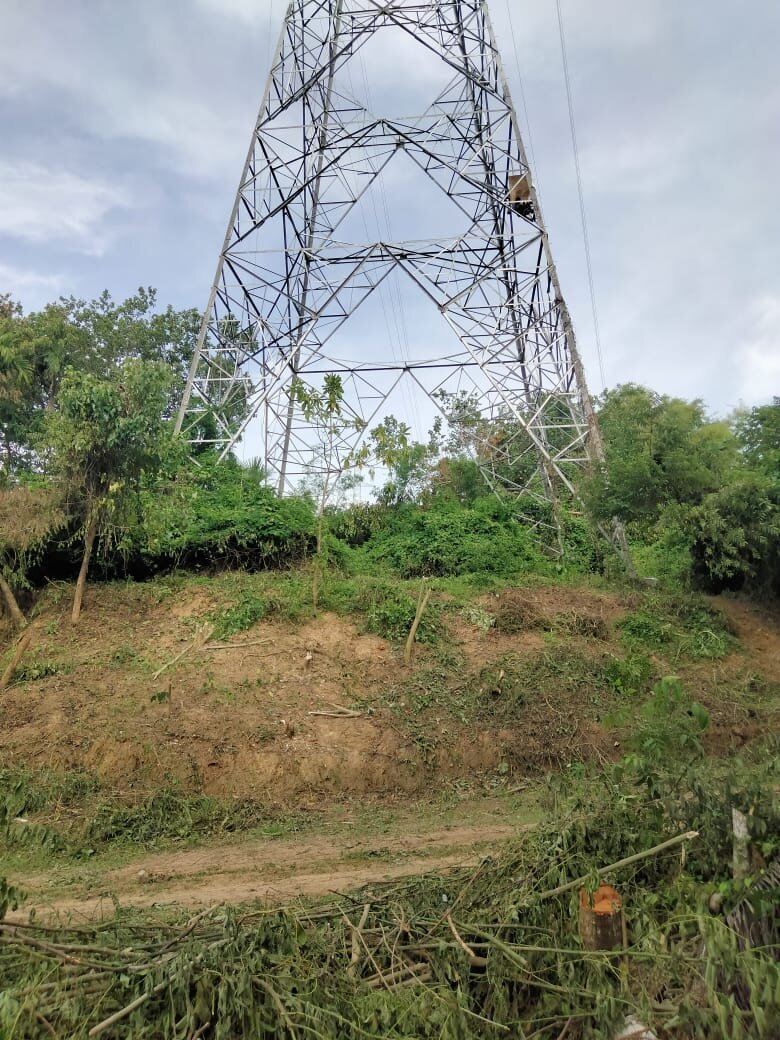 Transmission tower built by PT. Bugak Brawang Cemerlang