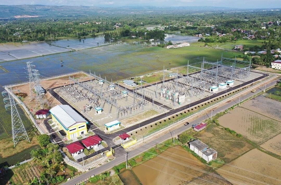Aerial view of the GITET 275 kV Ulee Kareng substation