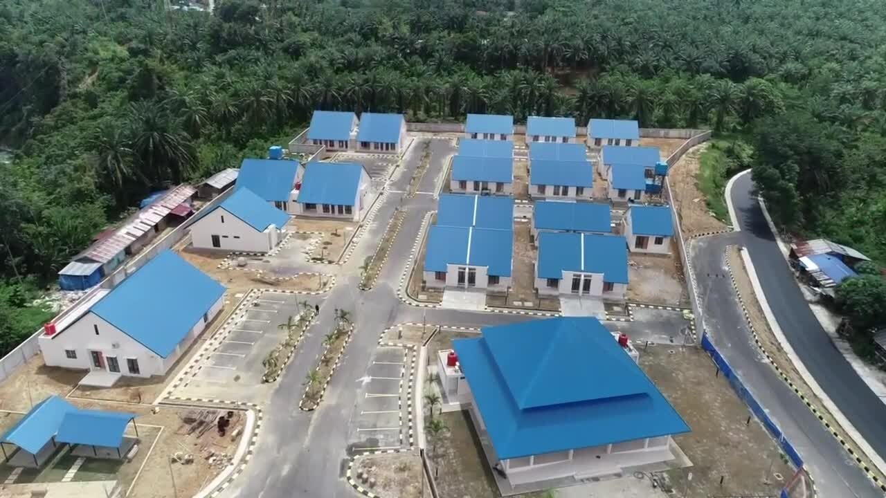 Aerial view of the PLTA Kumbih-3 basecamp housing complex